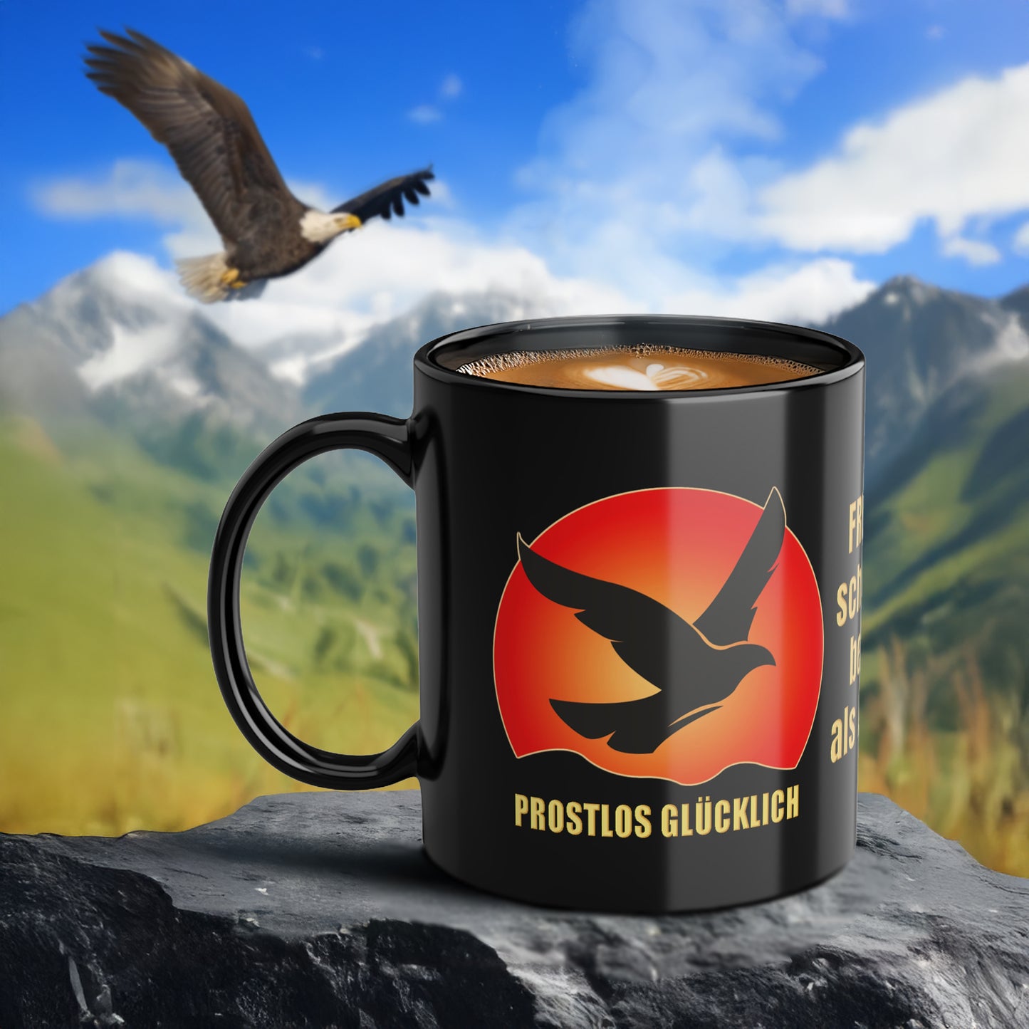 Geschenk Tasse Klarheit & Selbstliebe – Freiheit schmeckt besser als Alkohol | Keramiktasse bewusster Genuss | Prostlos Glücklich® Tasse