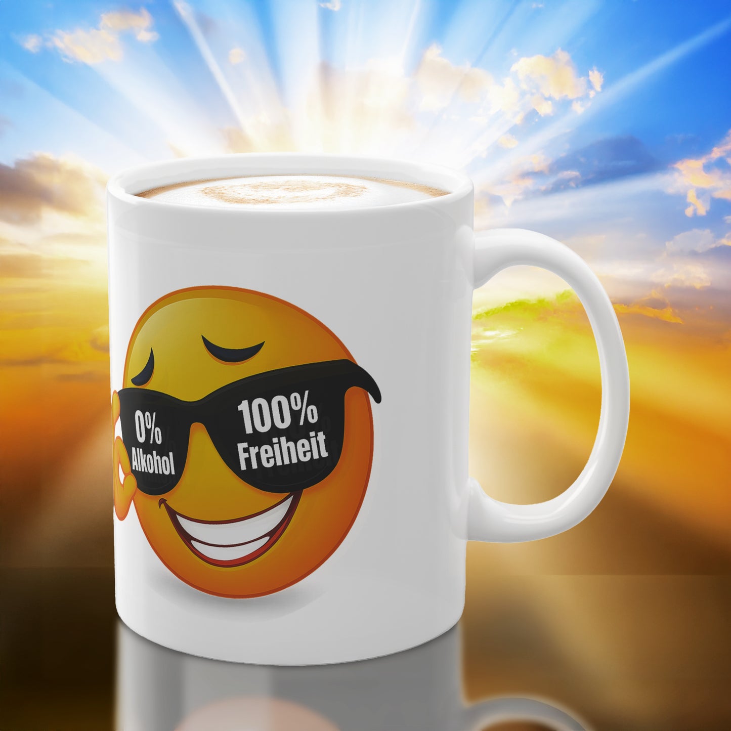 Geschenk Tasse Freiheit und Selbstbestimmung – 0 % Alkohol Statement | Keramiktasse mutig leben | Prostlos Glücklich® Tasse | Motivation