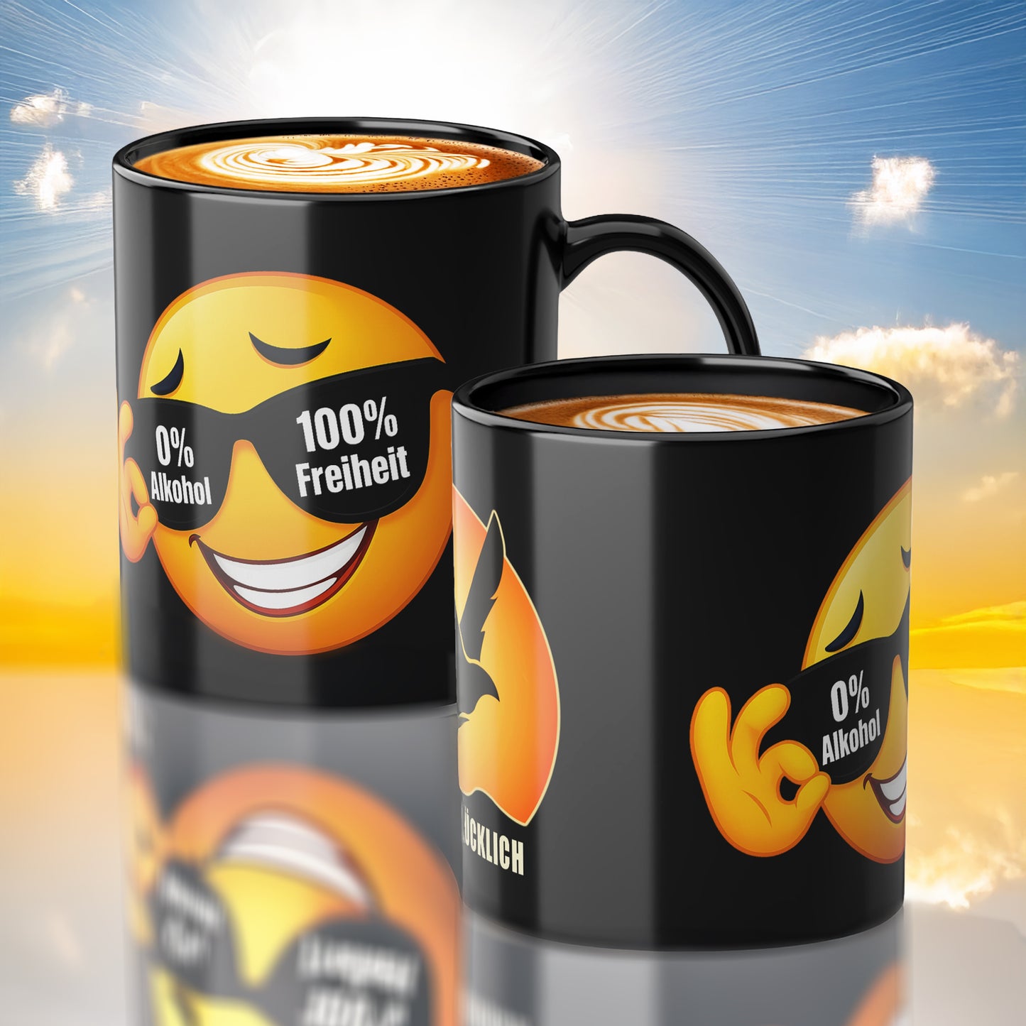 Geschenk Tasse Freiheit und Selbstbestimmung – 0 % Alkohol Statement | Keramiktasse mutig leben | Prostlos Glücklich® Tasse | Motivation