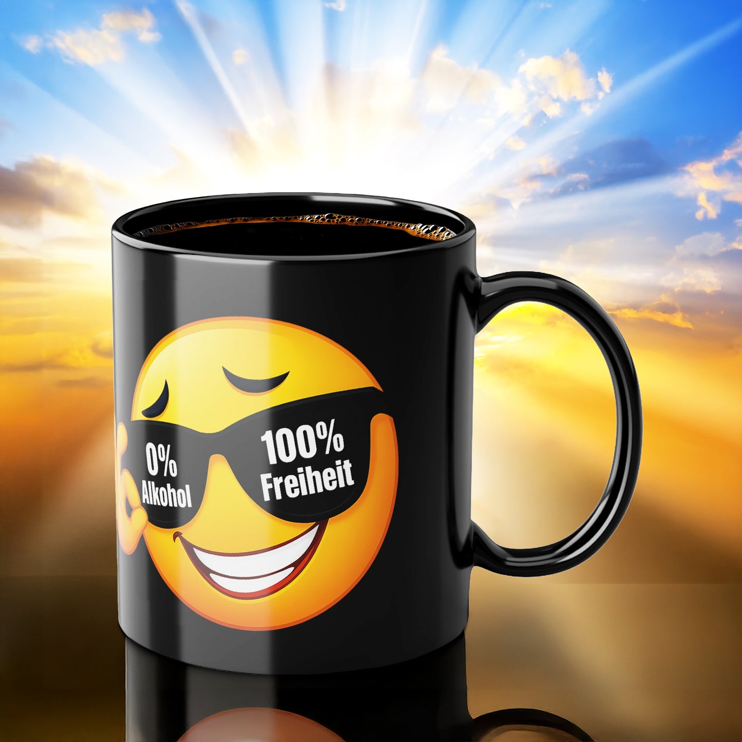 Geschenk Tasse Freiheit und Selbstbestimmung – 0 % Alkohol Statement | Keramiktasse mutig leben | Prostlos Glücklich® Tasse | Motivation