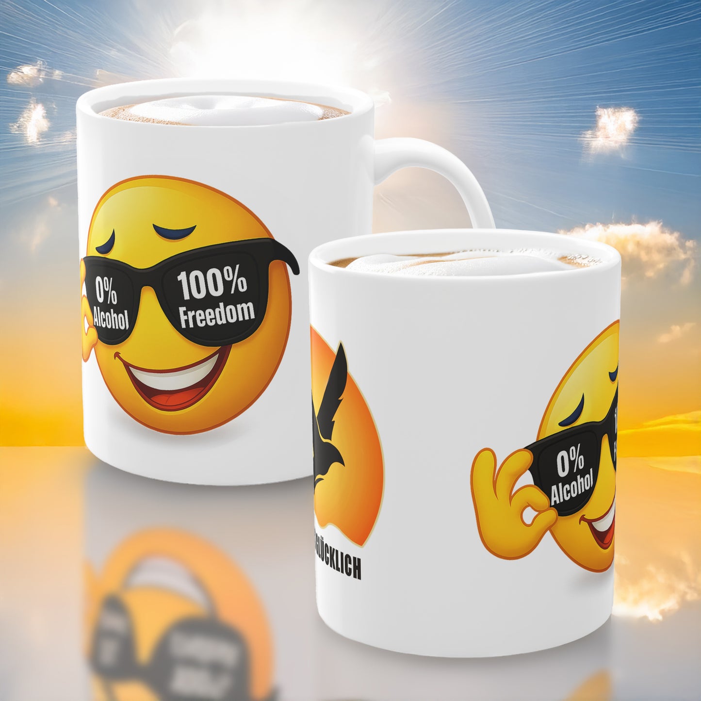 0 % Alcohol – 100 Prozent Freedom | Tasse für Mut & Selbstbestimmung | Prostlos Glücklich Geschenk für echte Freiheit
