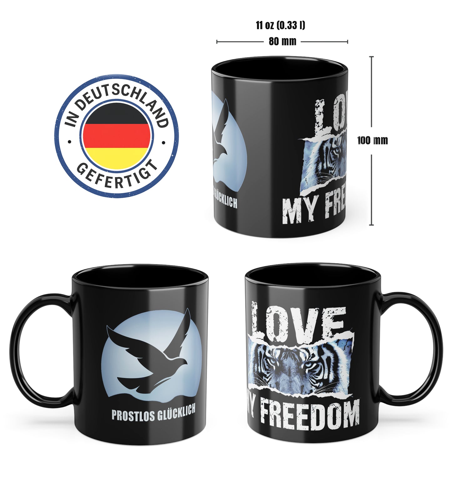 Geschenk Tasse Selbstachtung & Unabhängigkeit – Love my Freedom Statement | Keramiktasse bewusst leben | Prostlos Glücklich® Inspiration
