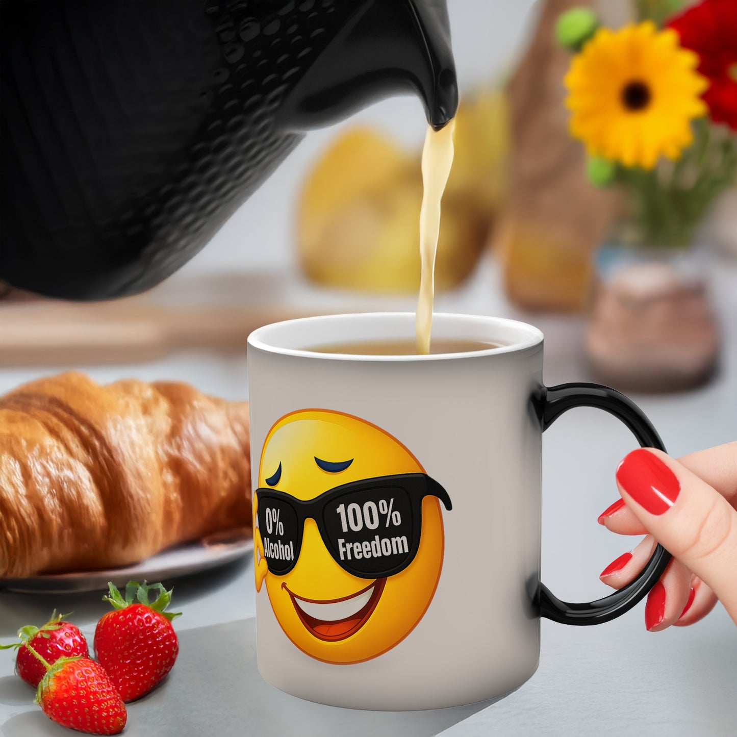 0 % Alcohol – 100 Prozent Freedom | Tasse für Mut & Selbstbestimmung | Prostlos Glücklich Geschenk für echte Freiheit
