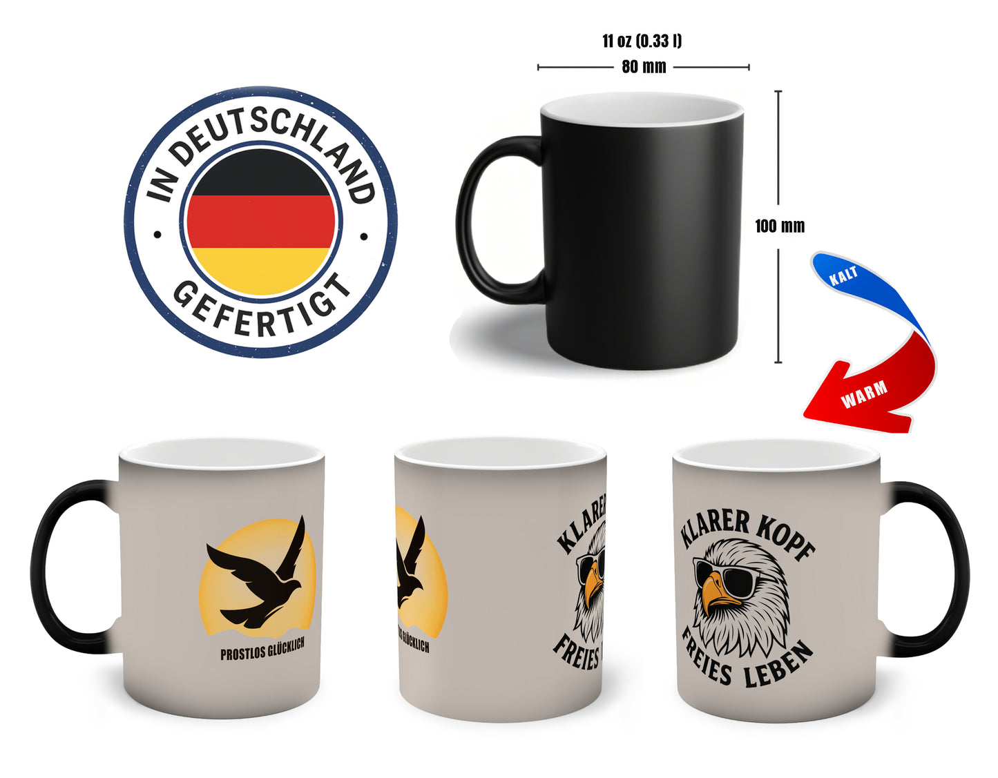 Klarer Kopf, freies Leben | Tasse für Klarheit und Selbstliebe | Prostlos Glücklich Geschenk für Energie & neue Freiheit