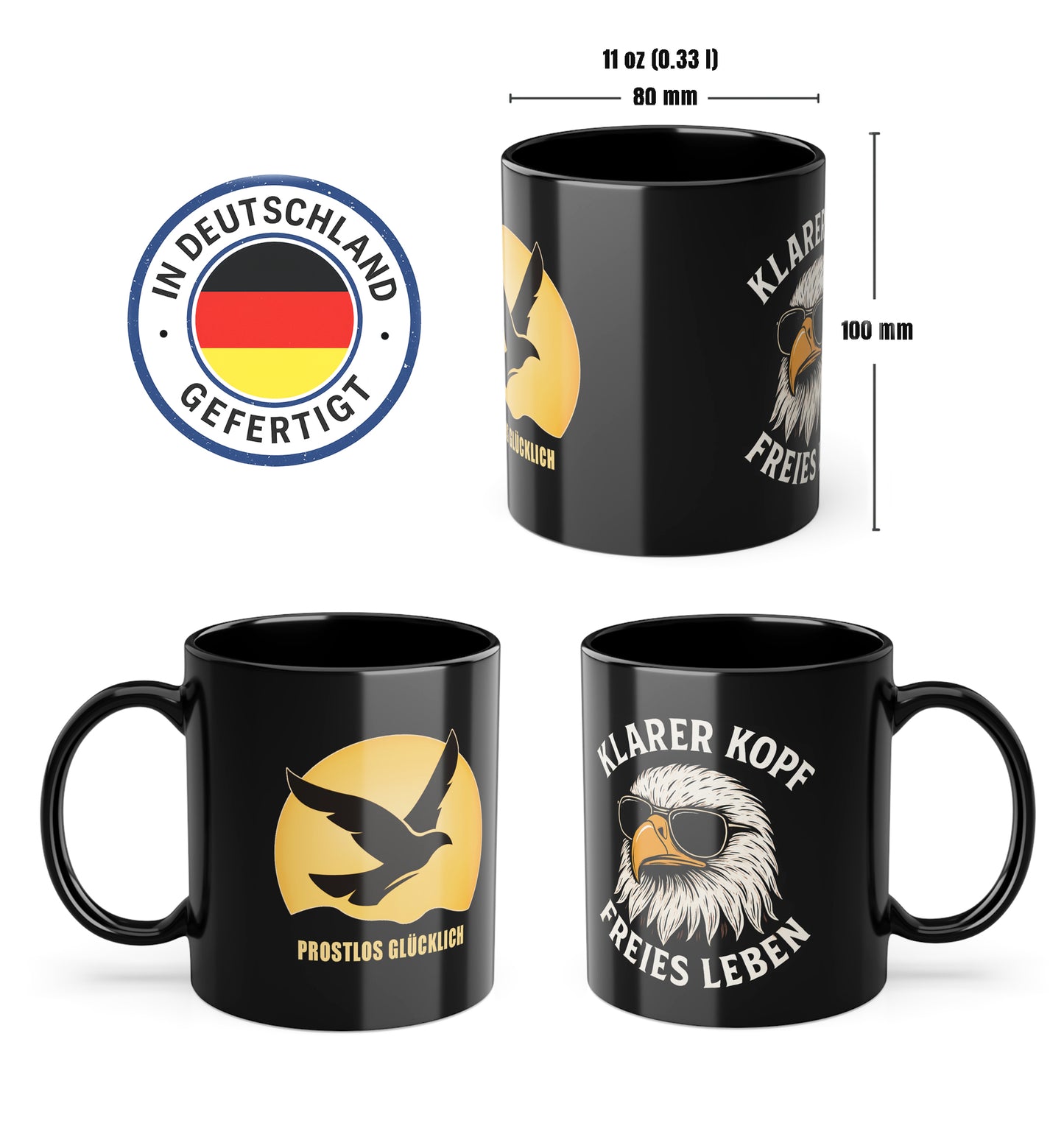 Geschenk Tasse Klarheit & Selbstliebe – Klarer Kopf, freies Leben Statement | Keramiktasse nüchtern leben | Prostlos Glücklich | Inspiration
