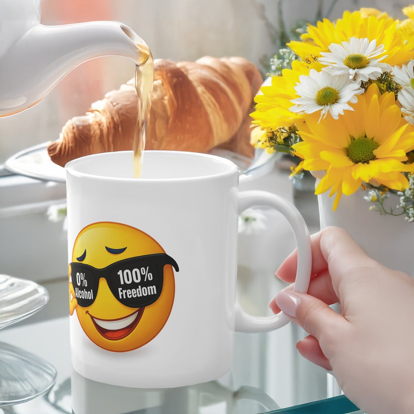 0 % Alcohol – 100 Prozent Freedom | Tasse für Mut & Selbstbestimmung | Prostlos Glücklich Geschenk für echte Freiheit