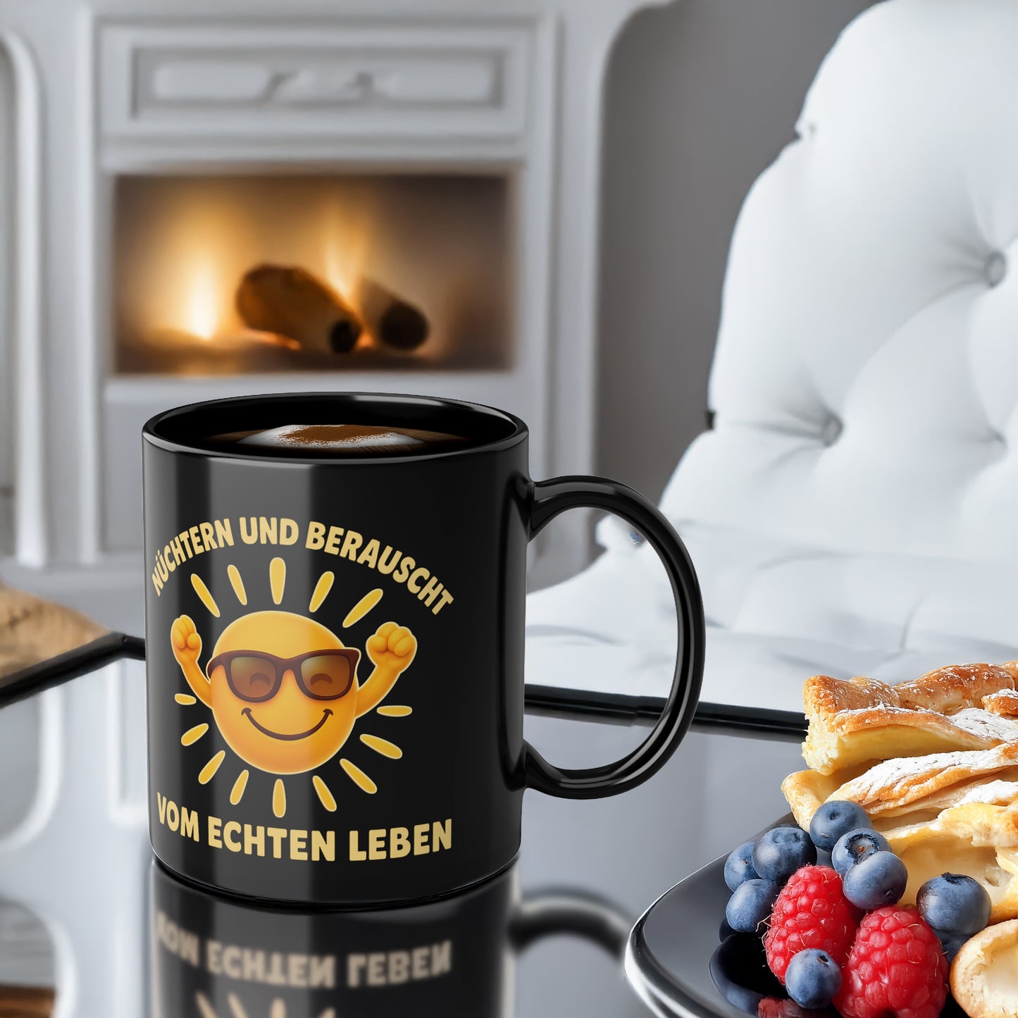 Geschenk Tasse nüchternes Leben – Klarheit & Lebensfreude | Keramiktasse bewusst leben | Prostlos Glücklich® Statement Tasse | Inspiration