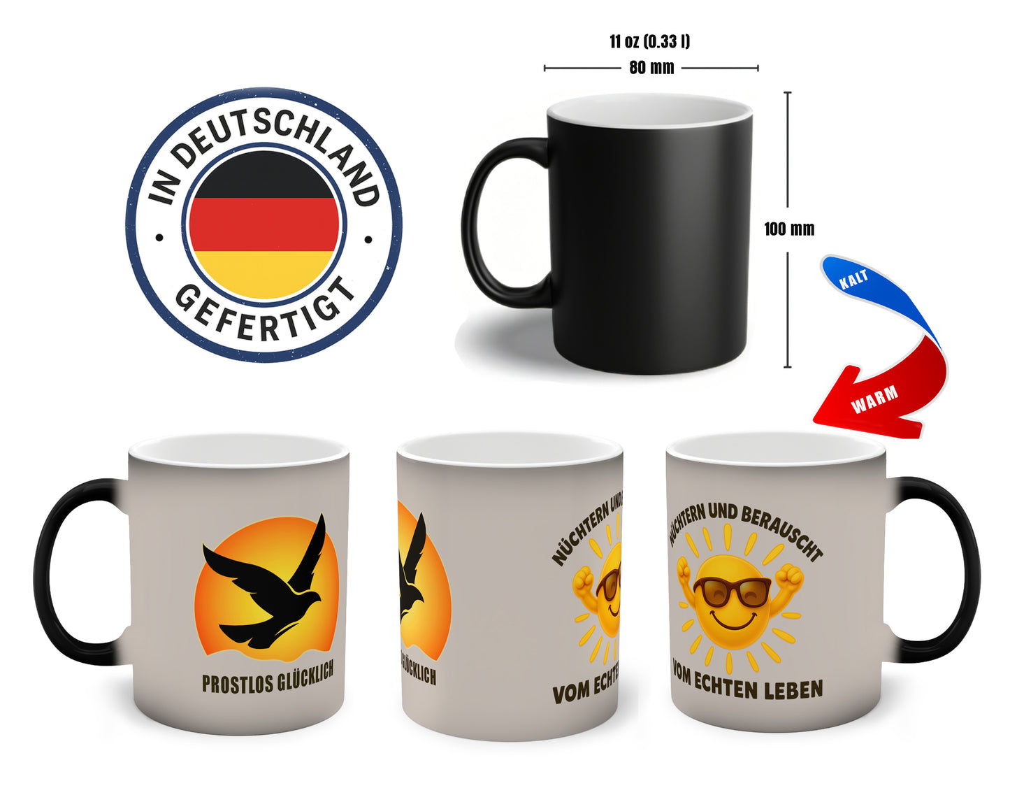 Nüchtern und berauscht vom echten Leben | Prostlos Glücklich® Tasse für Klarheit, Lebensfreude und bewusstes Erwachen
