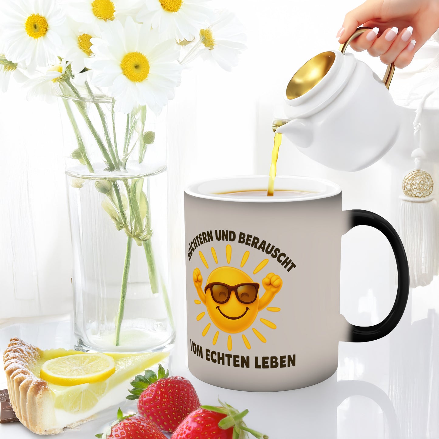 Nüchtern und berauscht vom echten Leben | Prostlos Glücklich® Tasse für Klarheit, Lebensfreude und bewusstes Erwachen