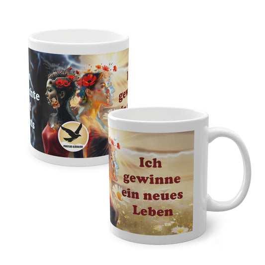 Tasse Neuanfang & Freiheit – Geschenk für nüchternes Leben | Motivation Keramiktasse | Achtsamkeit | Prostlos Glücklich® | Alkohol Abstinenz