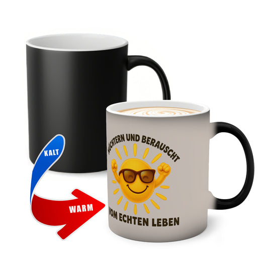 Nüchtern und berauscht vom echten Leben | Prostlos Glücklich® Tasse für Klarheit, Lebensfreude und bewusstes Erwachen